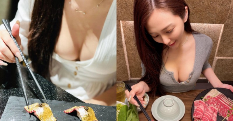 想吃！巨乳美食部落客「徐恩 Hannah」食物背景都是豐滿雙峰