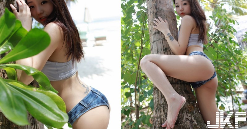 暗黑版小荳荳！？純真少女穿「齊逼熱褲」攀大樹，「緊緊貼合」的畫面讓人好熱啊！