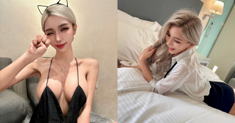 有這樣的秘書你幾點下班？金髮正妹「畇安」火辣OL套裝秀美乳辣腿