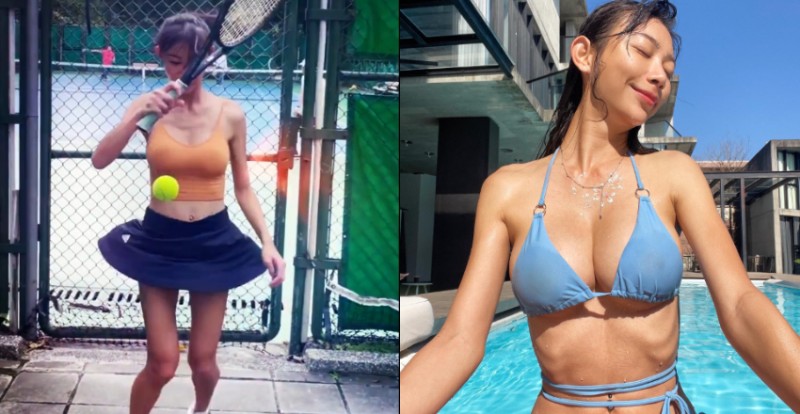 網球美少女「Angela步步」華麗轉身　迷你裙飛揚畫面好戀愛