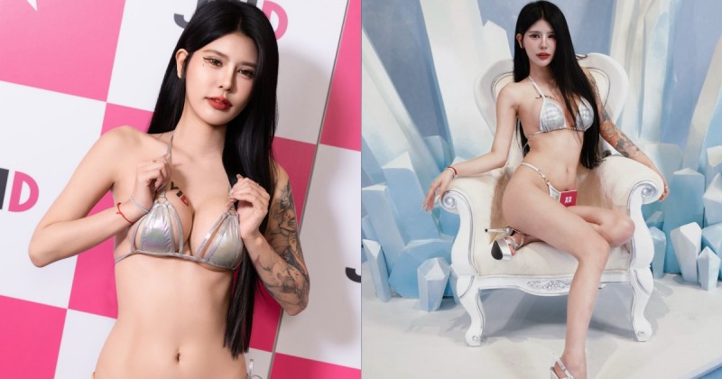 170cm高挑長腿美人「莫莫」火辣現身TRE！豐滿爆乳竟被塞千元鈔票！