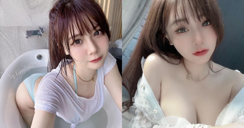 正妹「小林兒」白色薄紗美乳超吸睛，「胸前白嫩畫面」讓人著迷！