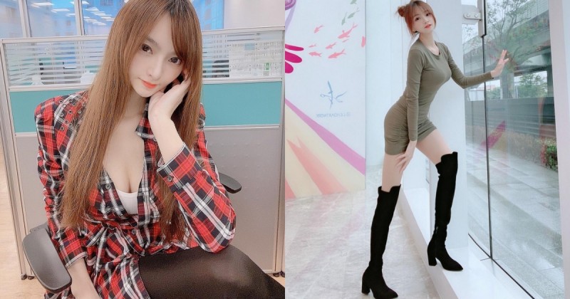 公司「正妹同事」超強大美腿出沒！性感膝上靴魅力加倍，「前凸後翹」惹火曲線有夠狂