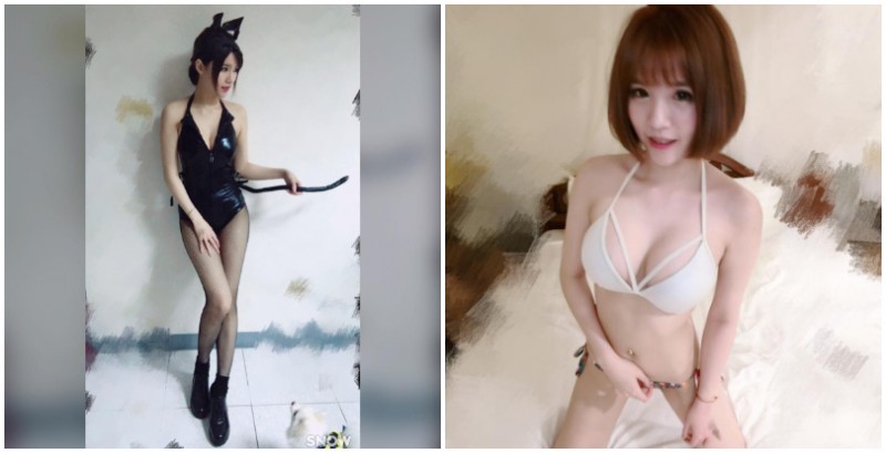 「美乳正妹」化身性感貓娘，連自家狗狗都看傻了眼！